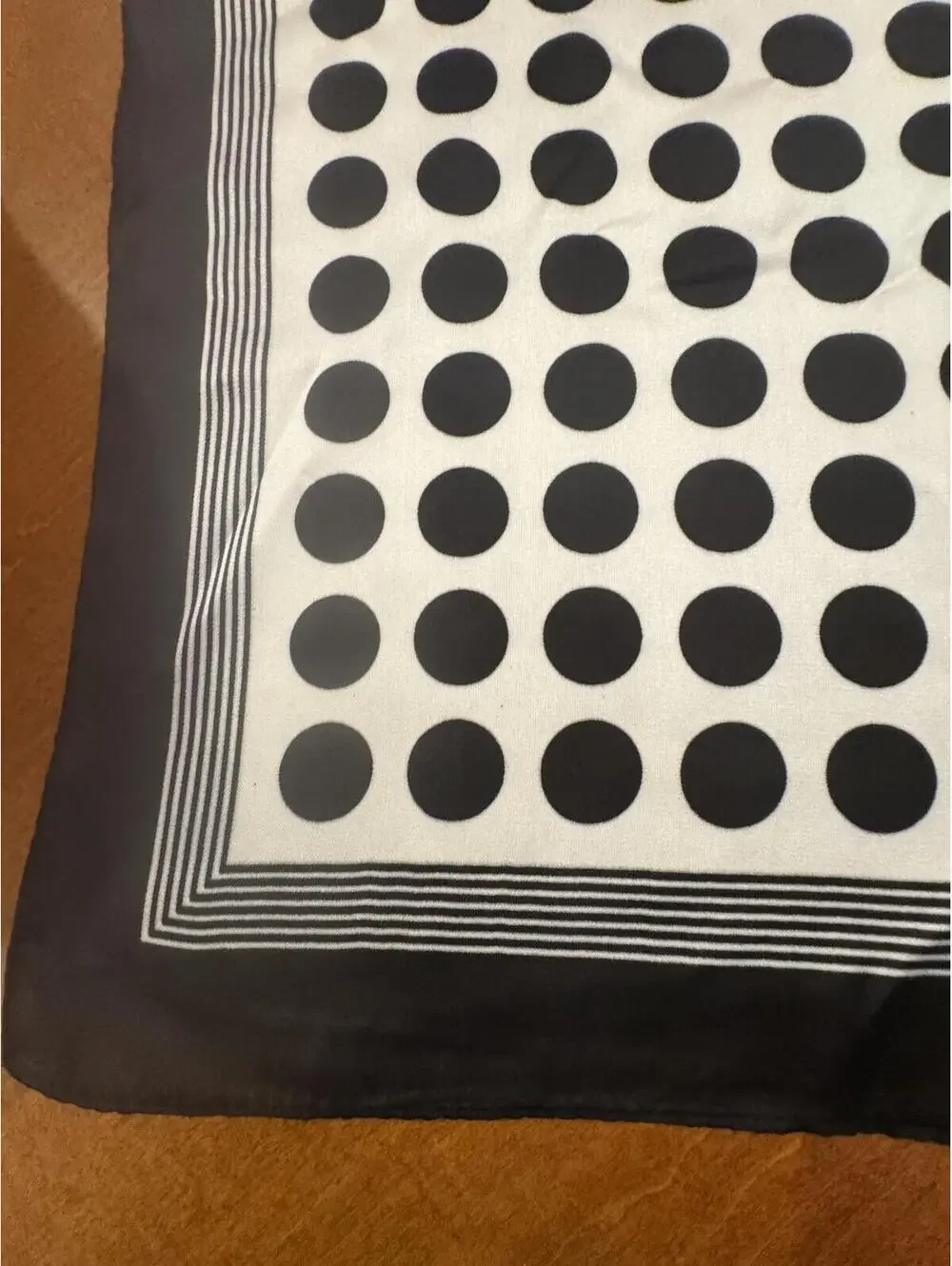 Black and White Polka Dot Square Scarf